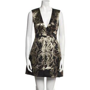 Alice + Olivia Plunge Neckline Mini Dress